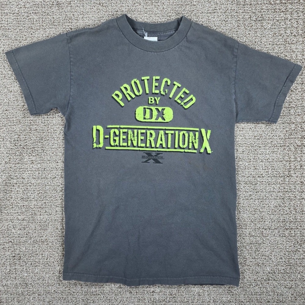 Vintage WWE D-Generation X‎ Protected By DX T-Shirt Mens Small Gray Wrestling